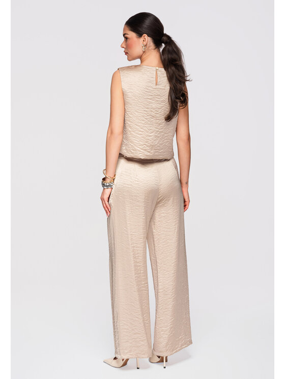 Ombre Ombre Spodnie materiałowe OW-PA-E0002 Khaki Relaxed Fit