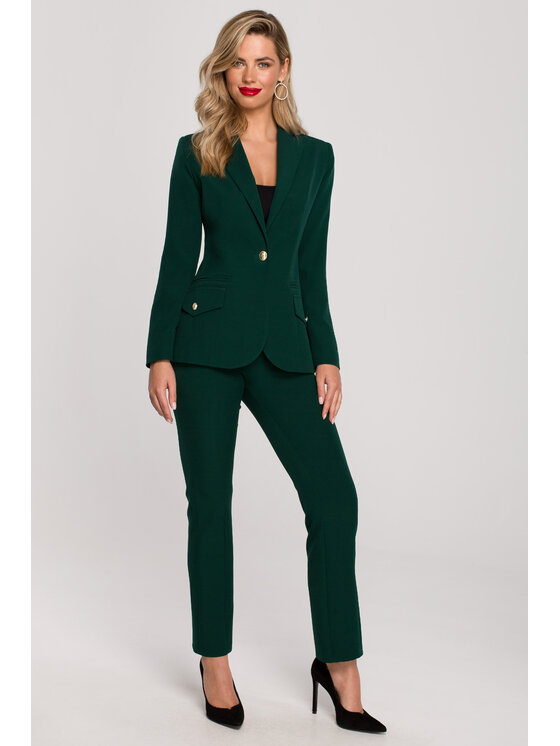 Makover Makover Marynarka K141 Zielony Regular Fit
