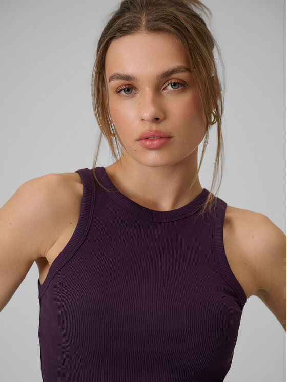 4F 4F Tank top ESSENTIALS Fioletowy Slim Fit