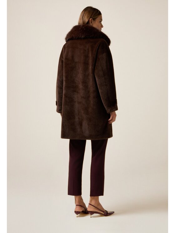 Oltre Oltre Cappotto 0083J000126N022 Marrone Baggy Fit