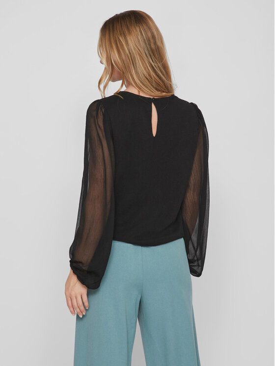 Vila Vila Särkpluus Falia 14084606 Must Regular Fit