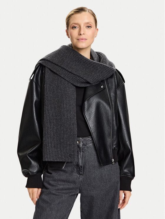 Calvin Klein Calvin Klein Szalik Ck Metal Wool Rib Scarf LV04D8056G Szary