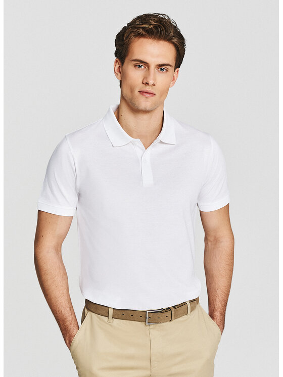 Pako Lorente Pako Lorente Polo P26SF-TX-012 Biały Classic Fit
