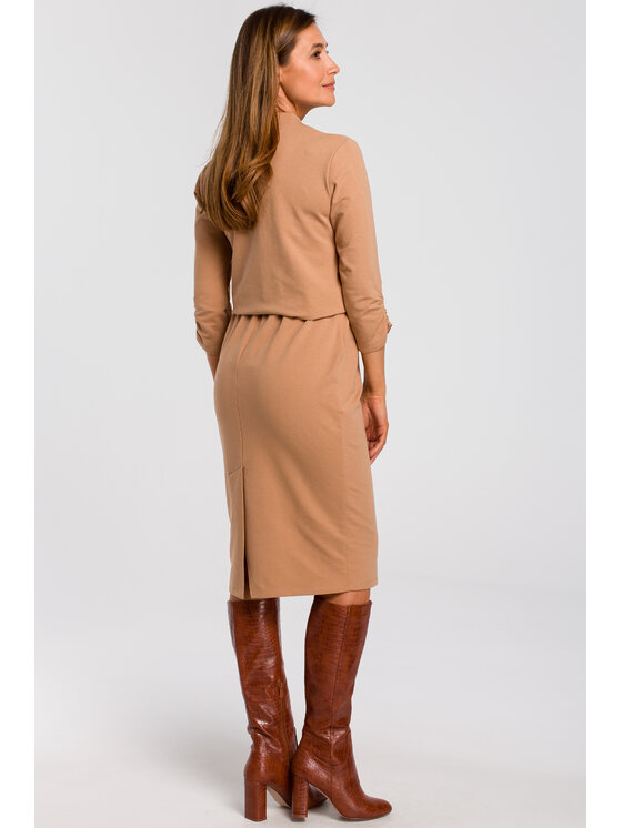 Stylove Stylove Každodenné šaty S194 Béžová Regular Fit
