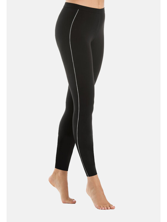 Teyli Teyli Legginsy na fitness bawełniane Athletico Czarny Regular Fit