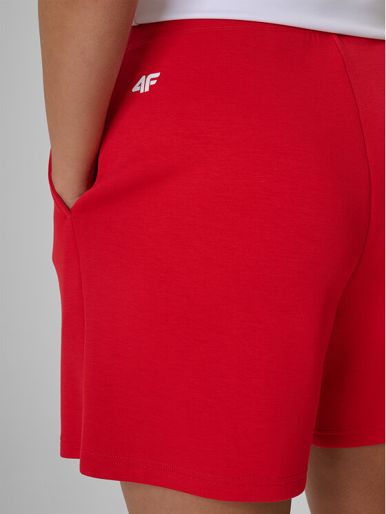 4F 4F Szorty sportowe STREFA KIBICA Czerwony Regular Fit