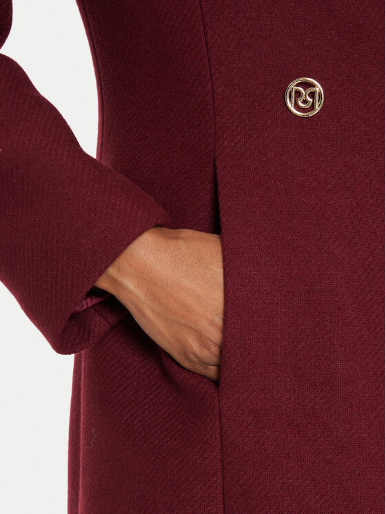 Rinascimento Rinascimento Wollmantel CFC0120109003 Dunkelrot Regular Fit