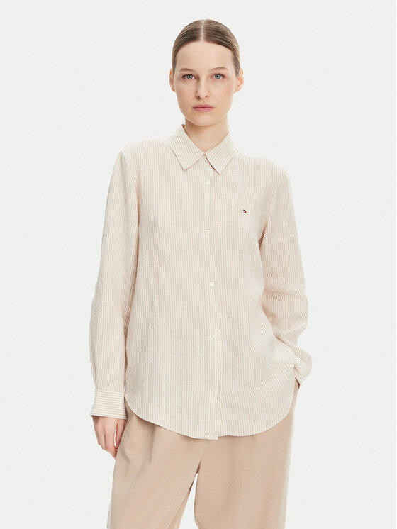 Tommy Hilfiger Tommy Hilfiger Cămașă WW0WW44679 Bej Relaxed Fit