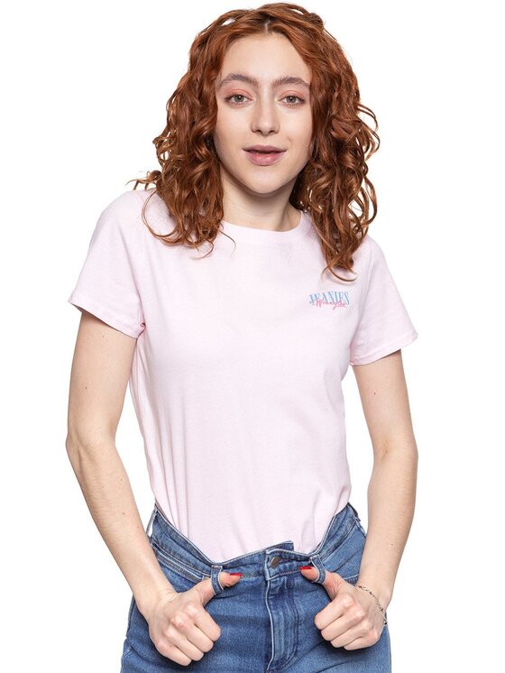 Wrangler Wrangler T-Shirt REGULAR TEE Różowy Regular Fit