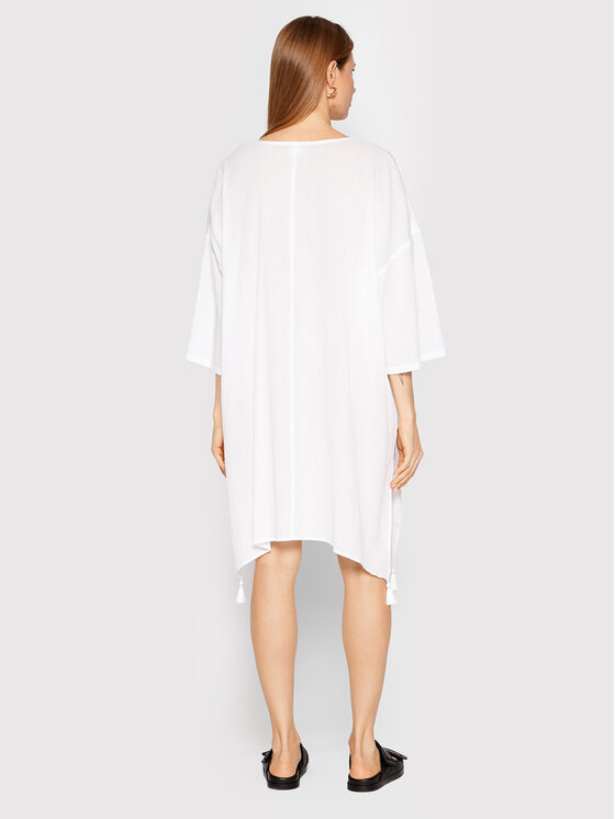Max Mara Beachwear Max Mara Beachwear Ljetna haljina Paglie 32210328 Bijela Oversize