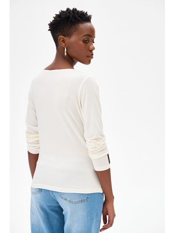 blue shadow blue shadow Bluzka Nanu Écru Regular Fit
