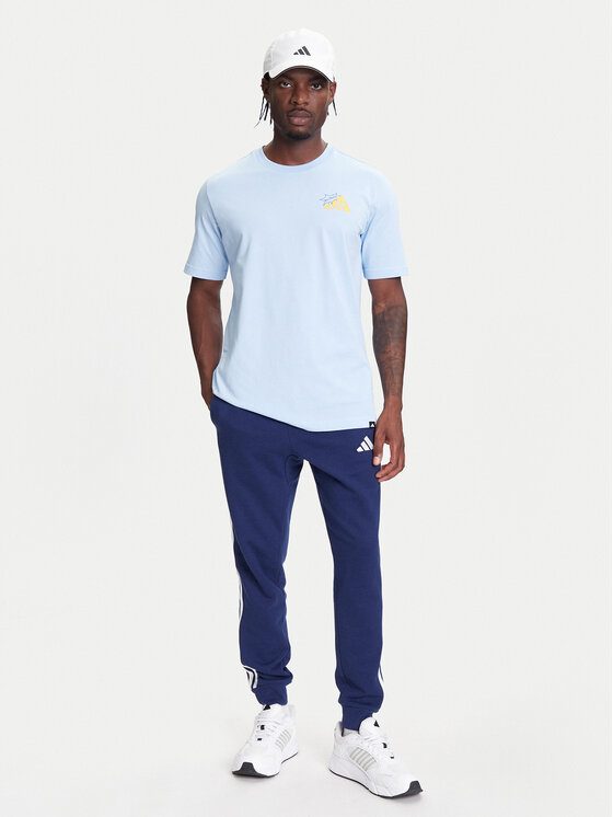 adidas adidas T-Shirt Food Grilled Cheese Graphic JM6460 Błękitny Regular Fit