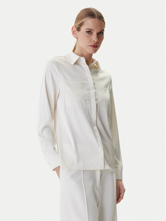 Guess Guess Košeľa W5RH40 WFQC2 Écru Regular Fit