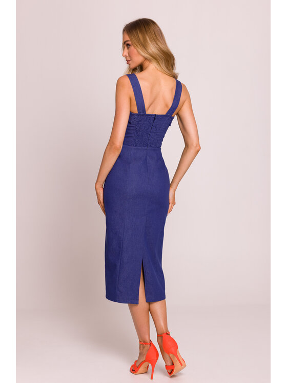 Made of Emotion Made of Emotion Letné šaty M843 Modrá Premium Fit