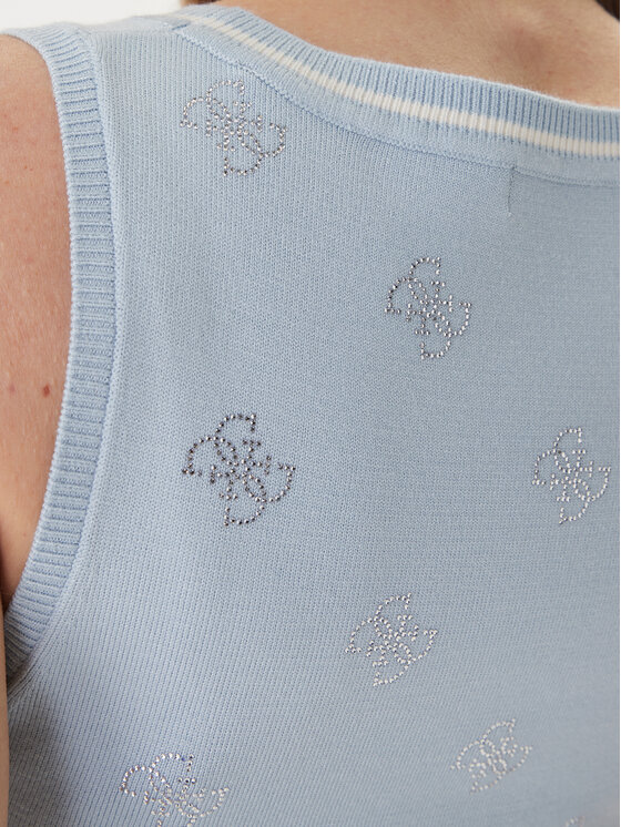 Guess Guess Pulover W6GR17 Z0604 Albastru celest Regular Fit