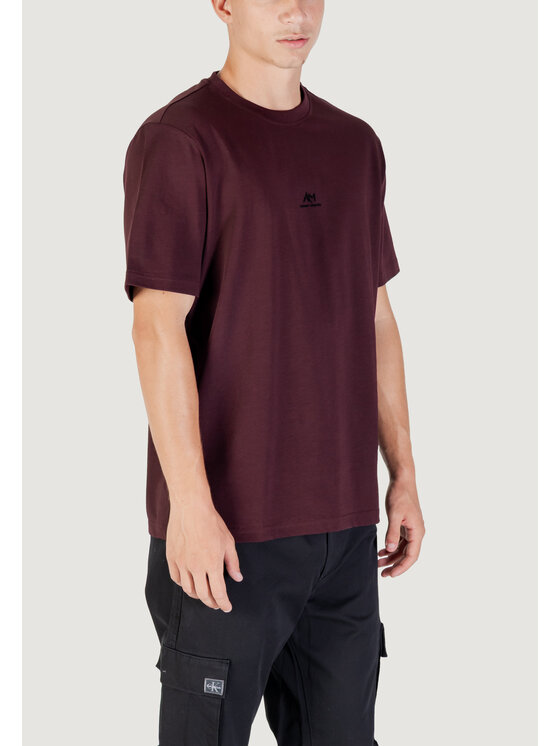 Antony Morato Antony Morato T-shirt RELAXED WITH RUBBER FLOCK LOGO PRINT Bordeaux Relaxed Fit