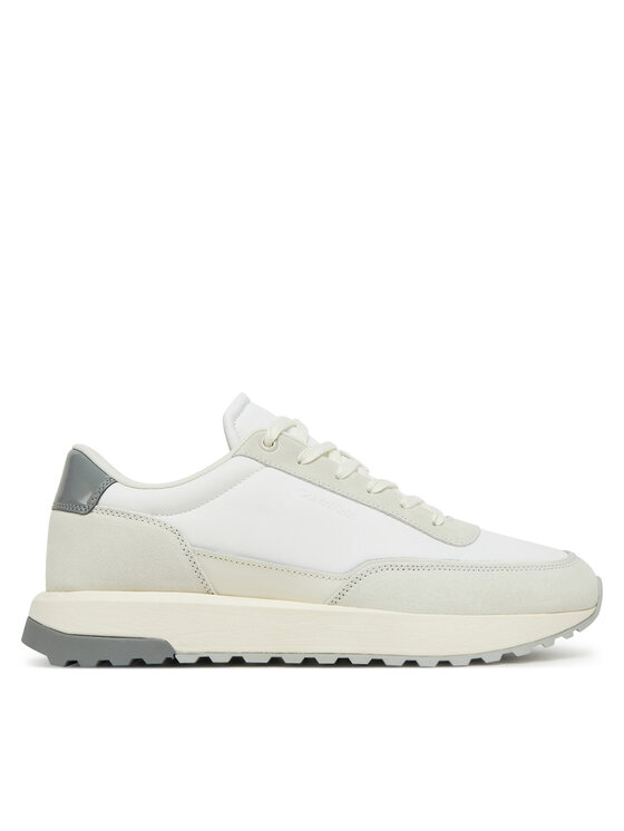 Calvin Klein Męskie Sneakersy, rozmiar 45, Białe, Low Top Lace Up Repreve Mix HM0HM01714