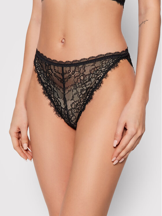 Stella McCartney Brazilske spodnje hlačke z visokim pasom Ella Shining S6LA70980.00112 Črna