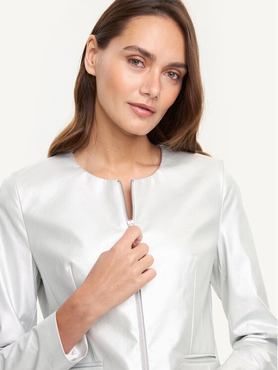 KMX KMX Marynarka 107660019 Srebrny Fitted Fit