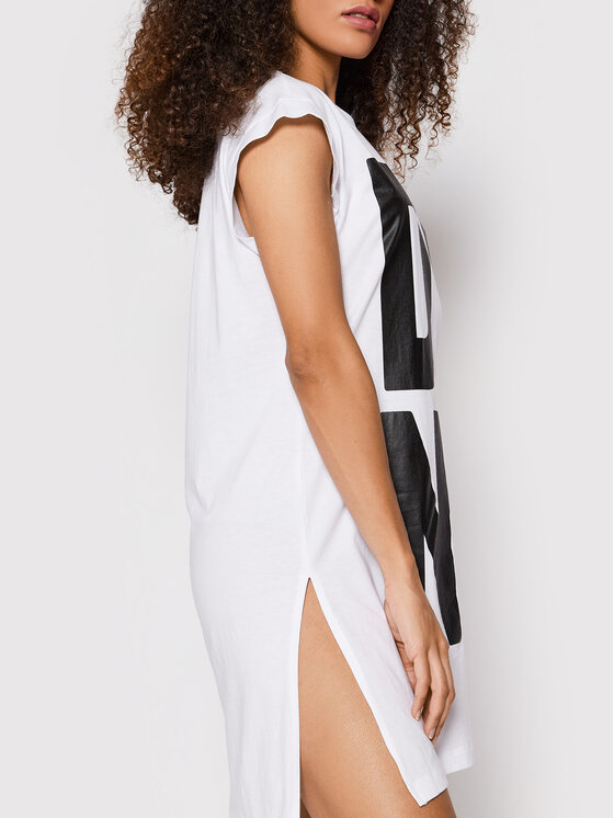 DKNY DKNY Majica P1RHRB2M Bela Regular Fit