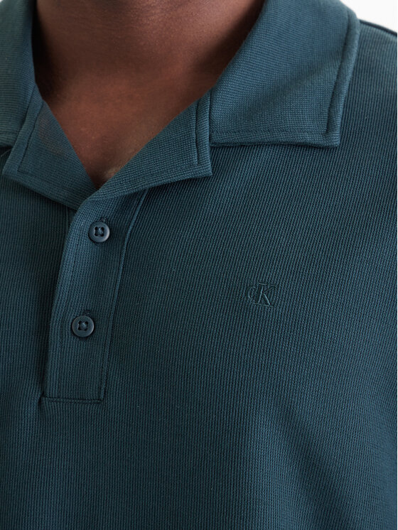 Calvin Klein Jeans Calvin Klein Jeans Polo Easy Micro Waffle LV04RF205G Zielony Regular Fit