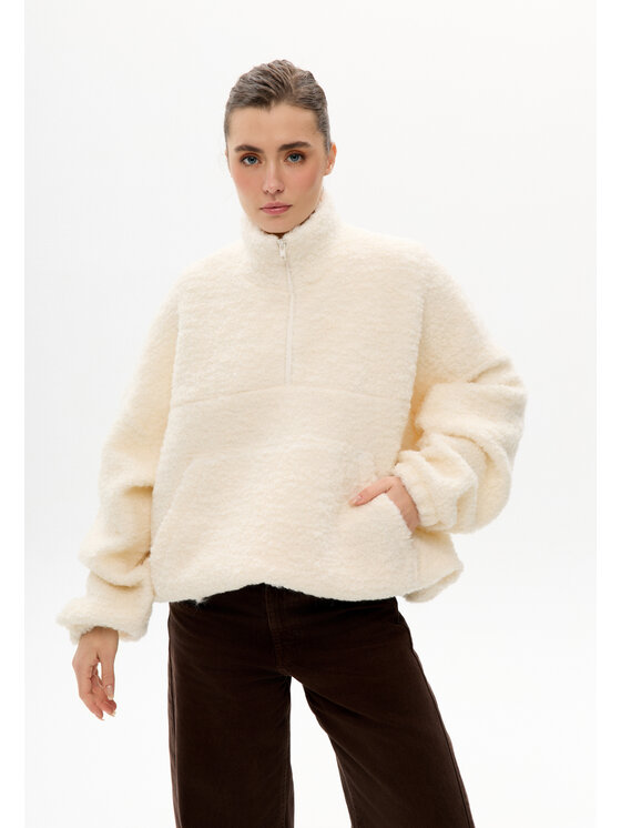 Mirons Mirons Bluza baranek Biały Oversize