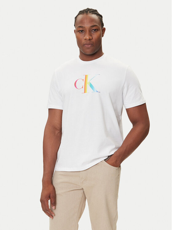 Calvin Klein Jeans Calvin Klein Jeans Tricou Pride Graphic LV04RC800G Alb Regular Fit