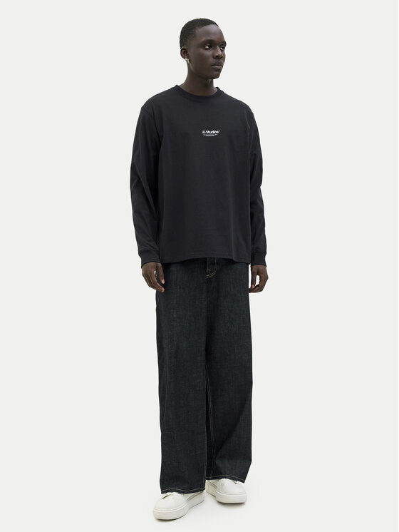 Jack&Jones Jack&Jones Majica dugih rukava Soho 12278788 Crna Relaxed Fit