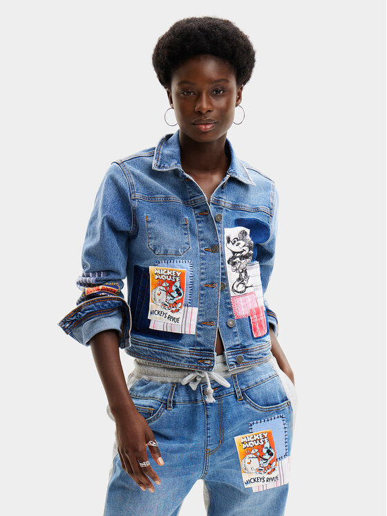 Desigual Desigual Джинсова куртка MICKEY Walter 24SWED40 Голубий Regular Fit