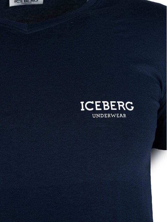 Iceberg Iceberg T-Shirt ICE1UTS02 Tmavomodrá Slim Fit