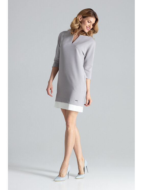 FIGL FIGL Šaty M333 Sivá Regular Fit
