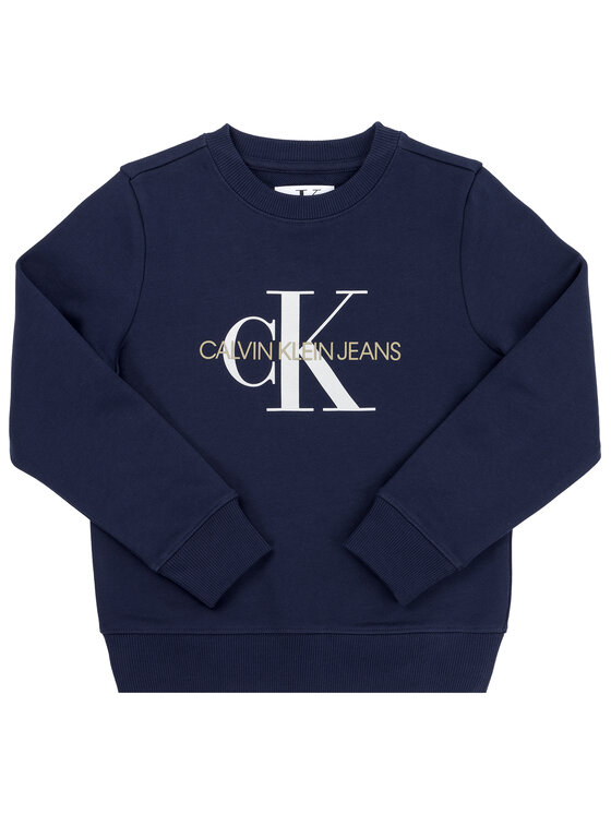 Calvin Klein Jeans Džemperis ar kapuci Monogram Logo IU0IU00069 Tumši zils Regular Fit