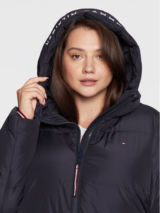 Tommy Hilfiger Curve Tommy Hilfiger Curve Geacă de iarnă Essential Pad Logo WW0WW32852 Bleumarin Regular Fit
