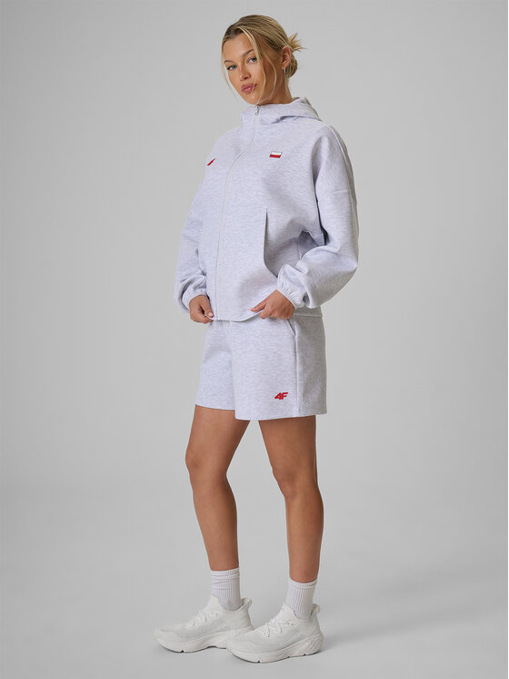 4F 4F Bluza STREFA KIBICA Szary jasny Regular Fit
