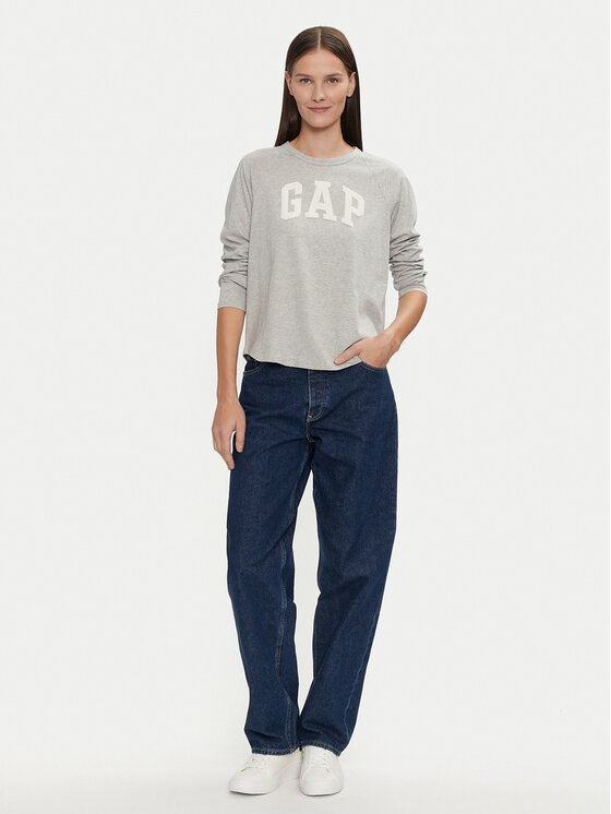 Gap Gap Bluzka 534389-02 Szary Relaxed Fit