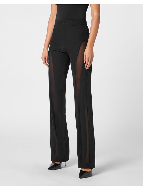 PHILIPP PLEIN PHILIPP PLEIN Spodnie materiałowe 11581 Czarny Flare Fit