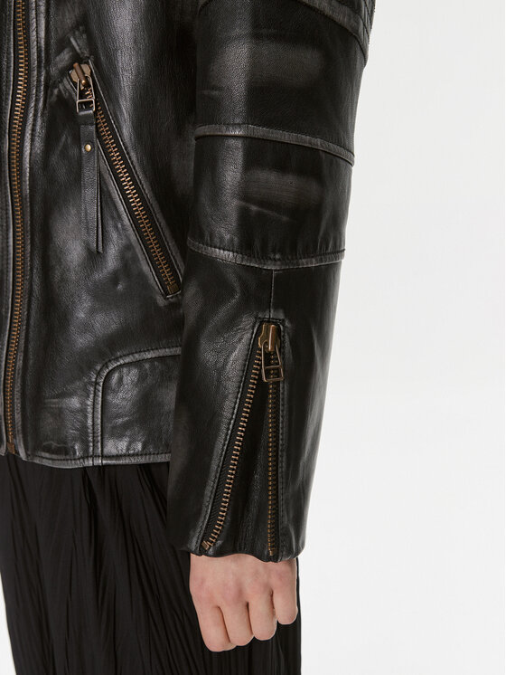 MAX&Co. MAX&Co. Lederjacke Ugolina Schwarz Regular Fit