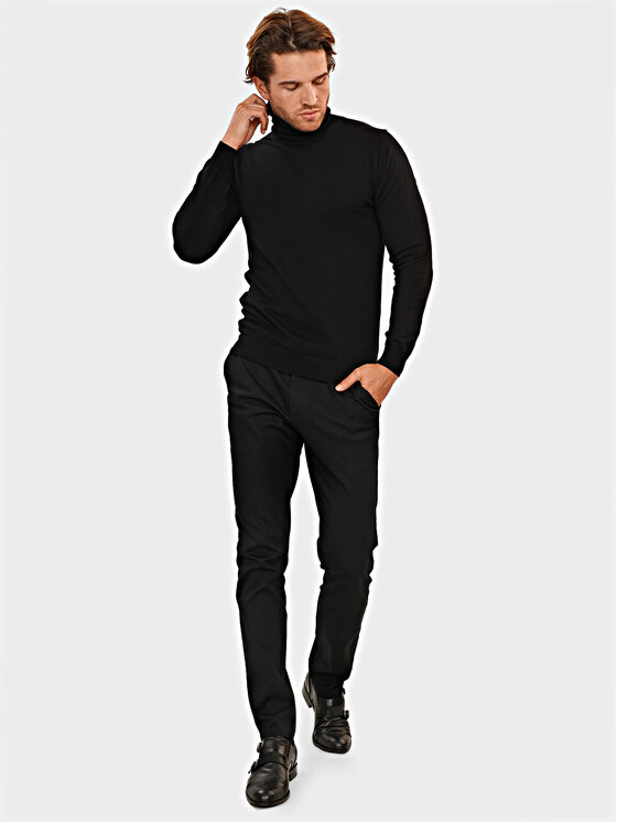 Evenemen Evenemen Sweter Golf Czarny Slim Fit
