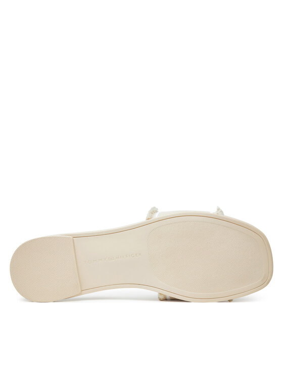 Tommy Hilfiger Tommy Hilfiger Шльопанці Fringe Canvas Flat Sandal FW0FW08908 Бежевий