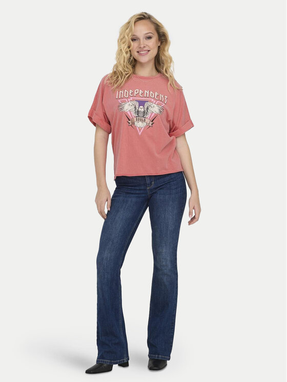 ONLY ONLY Тишърт Lucy 15316637 Розов Regular Fit
