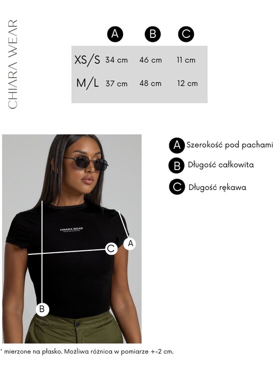 Chiara Wear Chiara Wear T-Shirt SLIM Czarny Slim Fit