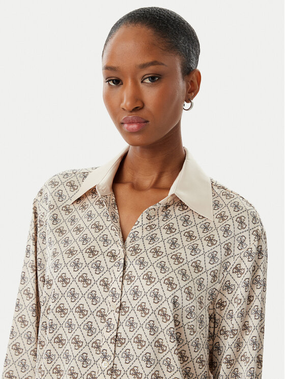 Guess Guess Koszula W4YH47 WF1T2 Beżowy Regular Fit