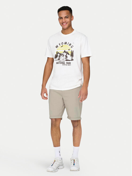 Only & Sons Only & Sons Riidest šortsid Peter 22027905 Beež Regular Fit