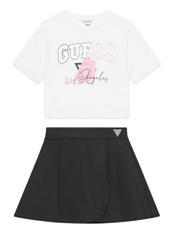 Guess Guess Set majica i suknja J5YG00 K6YW4 Bijela Classic Fit
