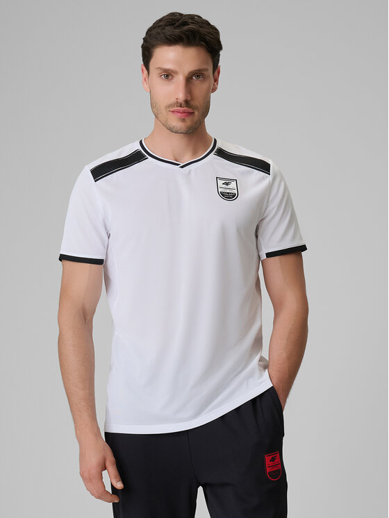 4F 4F Koszulka techniczna FOOTBALL Biały Regular Fit