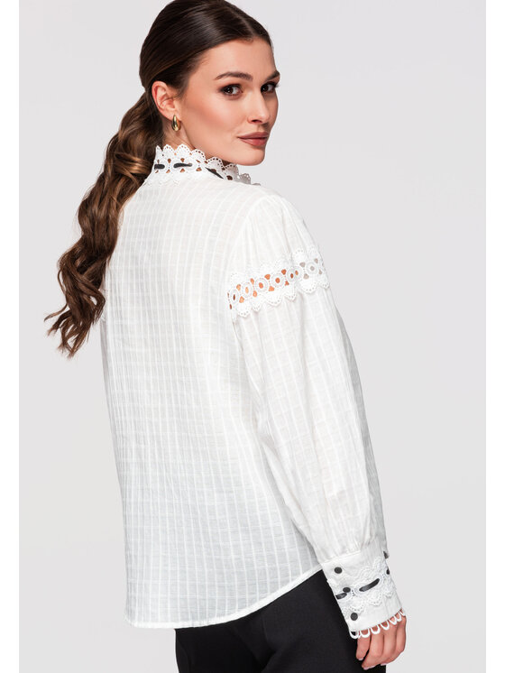 Ombre Ombre Koszula OW-SH-E0009 Biały Loose Fit