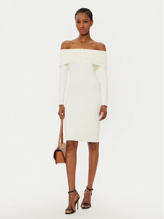 Guess Guess Rochie tricotată W5RK0G Z2YJ2 Écru Regular Fit