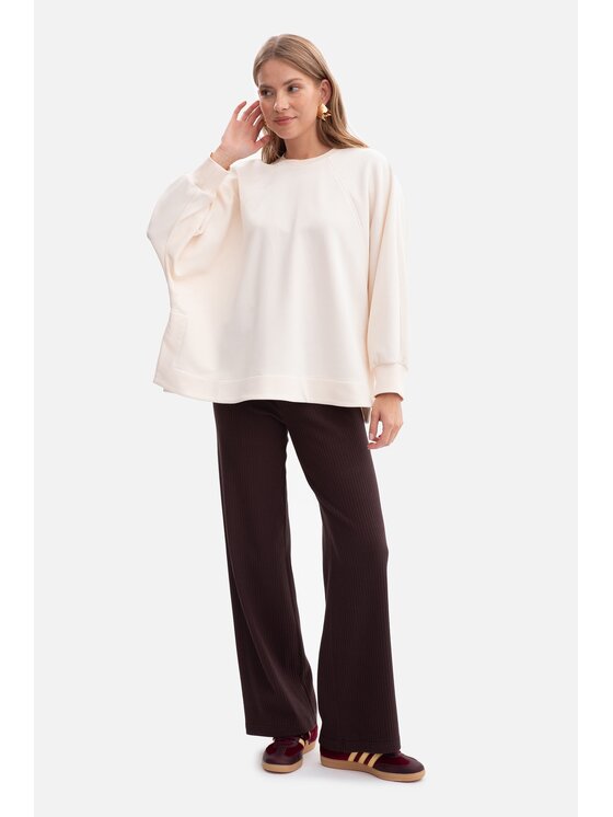 BeWear BeWear Bluza b306 Biały Baggy Fit