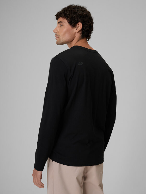 4F 4F Longsleeve BASIC+ Czarny Slim Fit