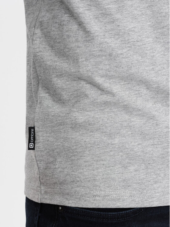 Ombre Ombre Longsleeve OM-LSBL-0108 Szary Fitting Fit